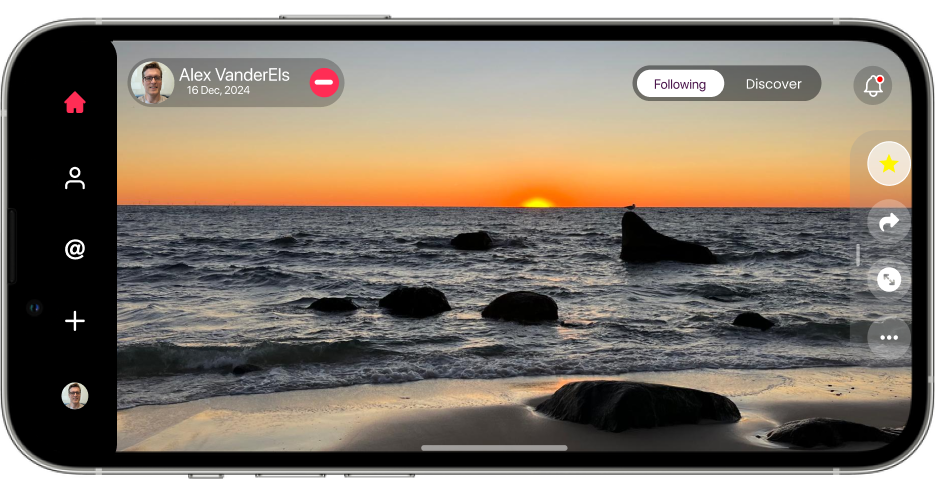 Golden hour ocean sunset, shown full width