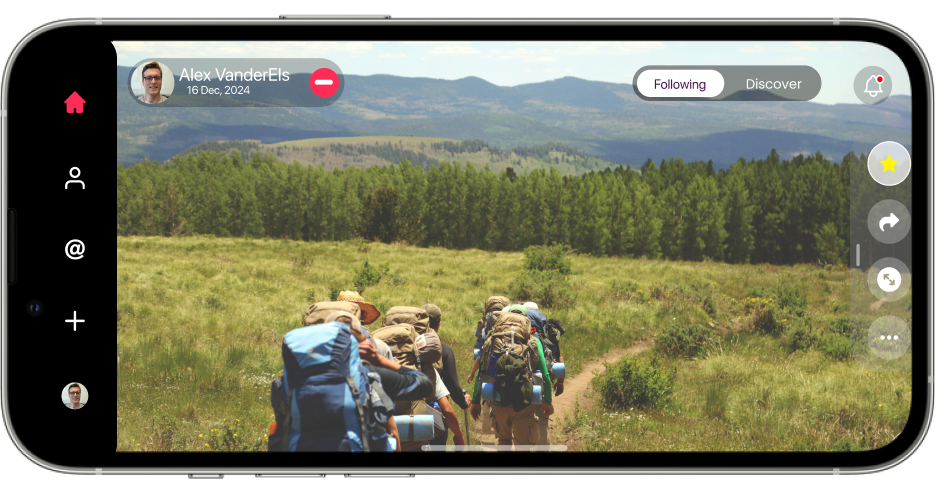 Hikers on a wide grassy trail, shown full width